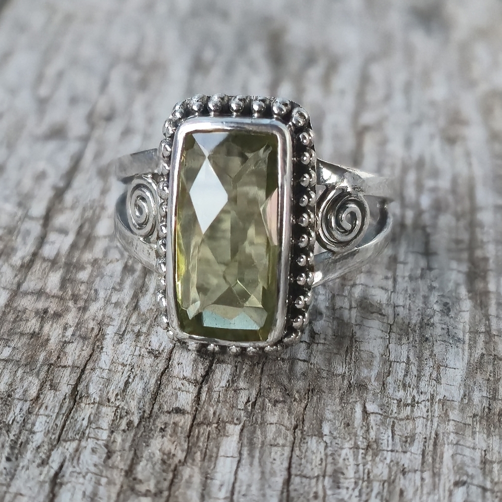 Bali Designs by Robert Manse Lemon Quartz 925 Sterling Silver Designer Ring Sz 8